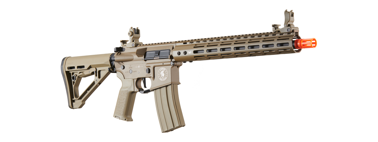 Lancer Tactical Archon 14" M-LOK Proline Series M4 Airsoft Rifle w/ Delta Stock (Color: Tan) - Click Image to Close