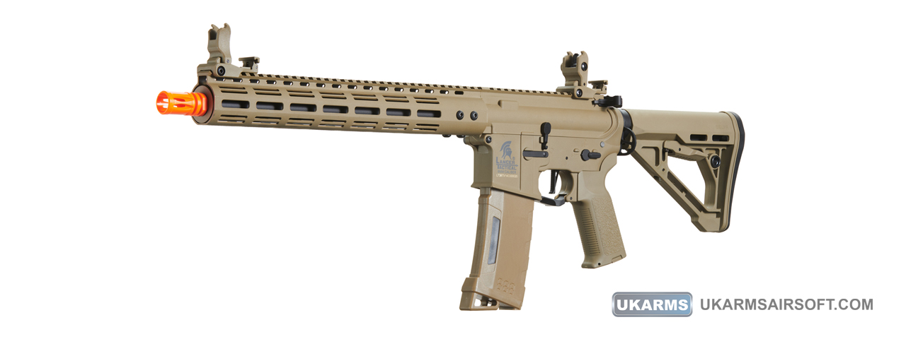 Lancer Tactical Gen 3 Archon 14" M-LOK M4 Airsoft Rifle w/ Delta Stock (Color: Tan) - Click Image to Close