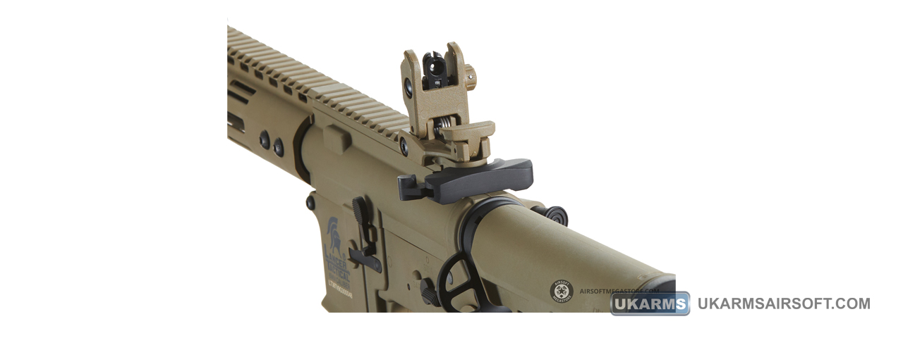 Lancer Tactical Gen 3 Archon 14" M-LOK M4 Airsoft Rifle w/ Delta Stock (Color: Tan) - Click Image to Close