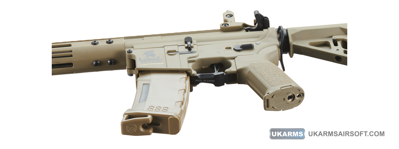 Lancer Tactical Gen 3 Archon 14" M-LOK M4 Airsoft Rifle w/ Delta Stock (Color: Tan) - Click Image to Close