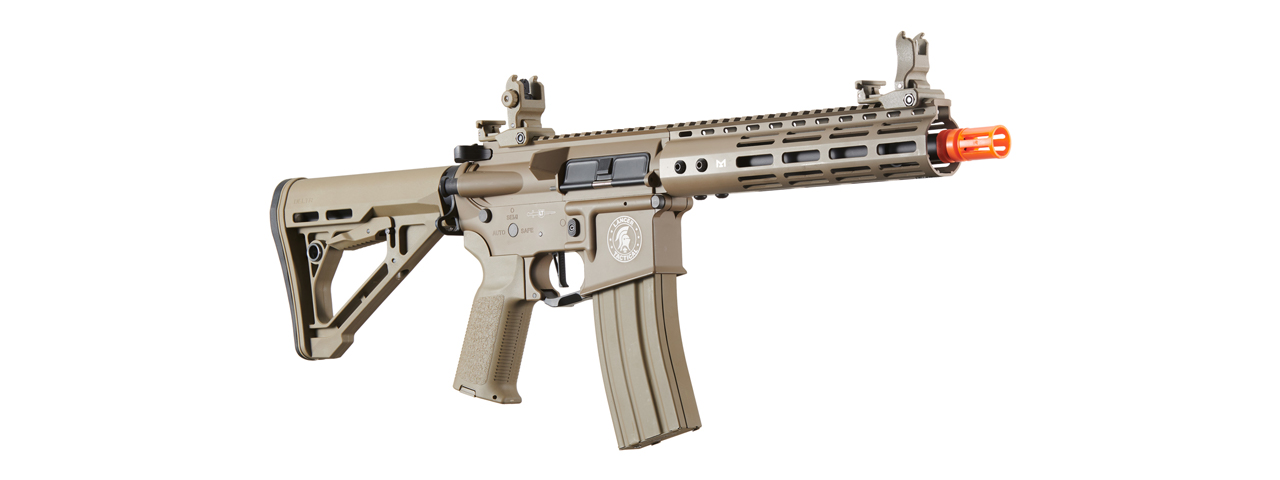 Lancer Tactical Archon 9" M-LOK Proline Series M4 Airsoft Rifle w/ Delta Stock (Color: Tan) - Click Image to Close