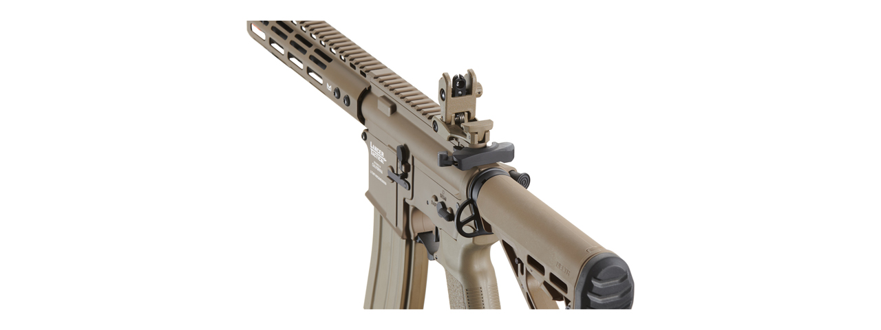 Lancer Tactical Archon 9" M-LOK Proline Series M4 Airsoft Rifle w/ Delta Stock (Color: Tan) - Click Image to Close