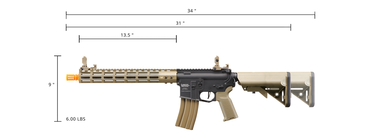 Lancer Tactical Archon 14" M-LOK Proline Series M4 Airsoft Rifle w/ Crane Stock (Color: Two-Tone)