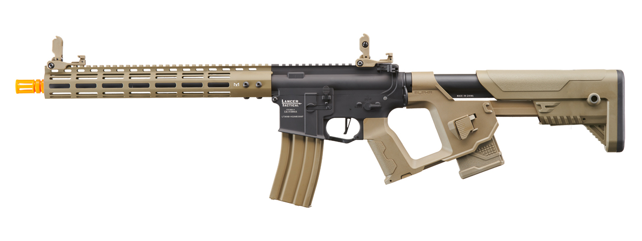 Lancer Tactical Archon 14" M-LOK Proline Series M4 Airsoft Rifle w/ Alpha Stock (Color: Two-Tone) - Click Image to Close