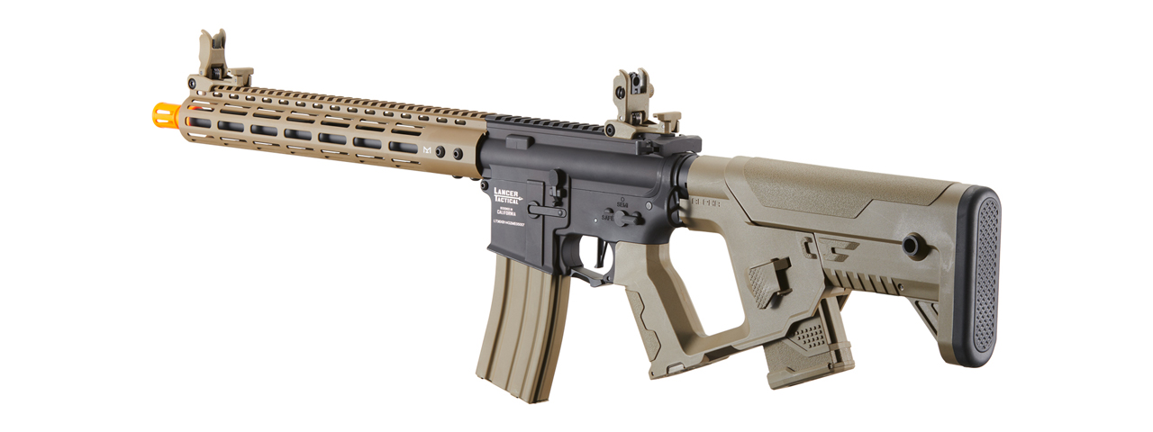 Lancer Tactical Archon 14" M-LOK Proline Series M4 Airsoft Rifle w/ Alpha Stock (Color: Two-Tone) - Click Image to Close