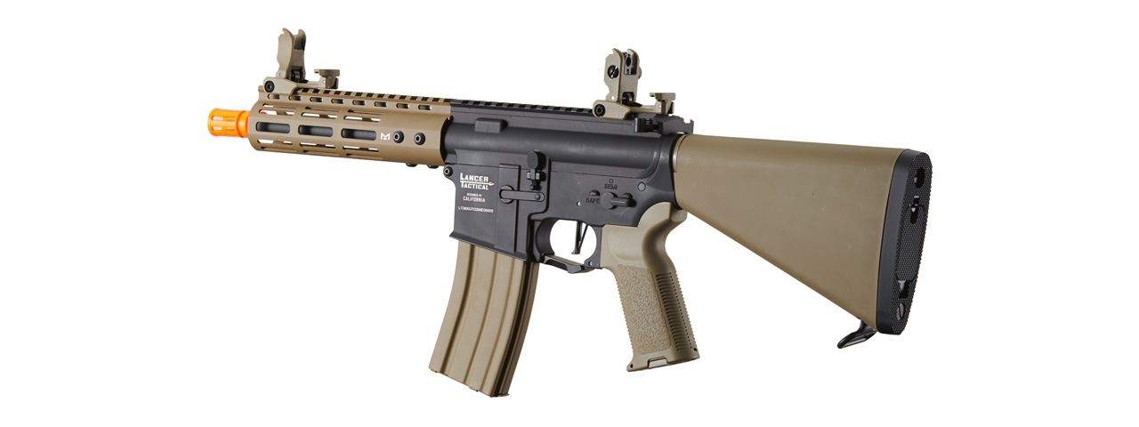 Lancer Tactical Archon 7" M-LOK Proline Series M4 Airsoft Rifle w/ Stubby Stock (Color: Two-Tone) - Click Image to Close