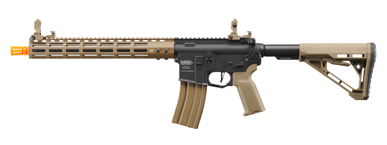 Lancer Tactical Archon 14" M-LOK Proline Series M4 Airsoft Rifle w/ Delta Stock (Color: Two-Tone) - Click Image to Close