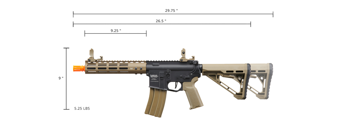 Lancer Tactical Archon 9" M-LOK Proline Series M4 Airsoft Rifle w/ Delta Stock (Color: Two-Tone)