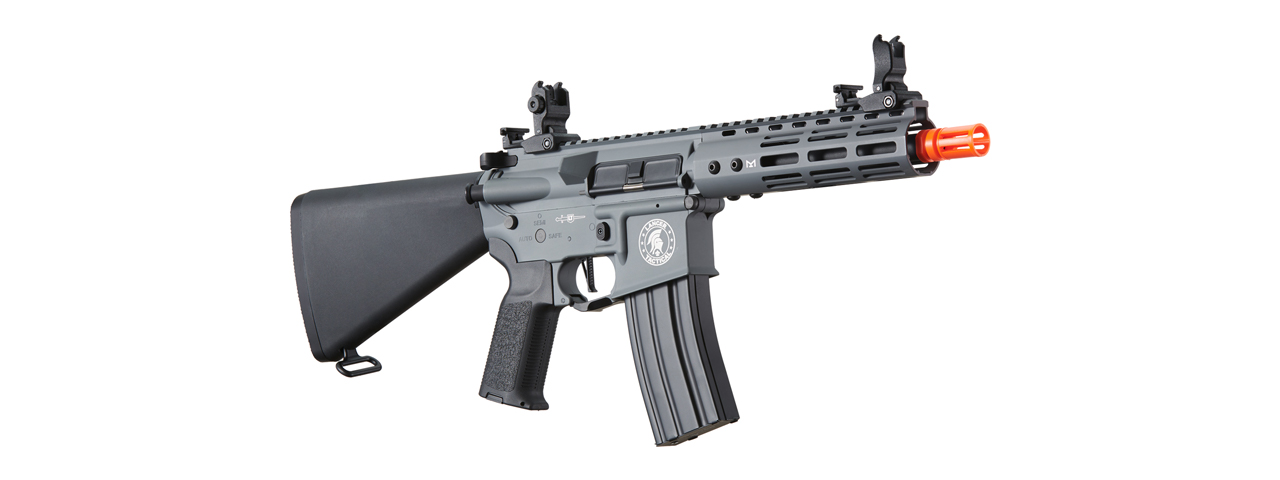 Lancer Tactical Archon 7" M-LOK Proline Series M4 Airsoft Rifle w/ Stubby Stock (Color: Gray) - Click Image to Close