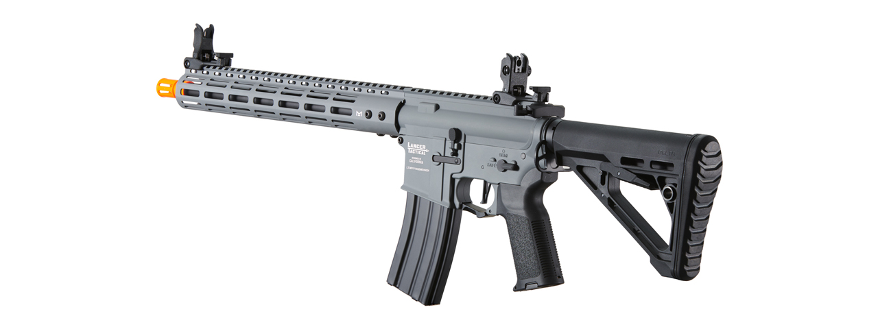 Lancer Tactical Archon 14" M-LOK Proline Series M4 Airsoft Rifle w/ Delta Stock (Color: Gray) - Click Image to Close