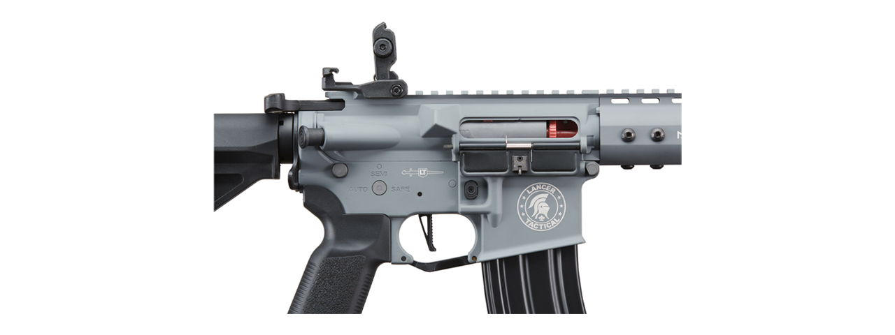 Lancer Tactical Archon 14" M-LOK Proline Series M4 Airsoft Rifle w/ Delta Stock (Color: Gray) - Click Image to Close