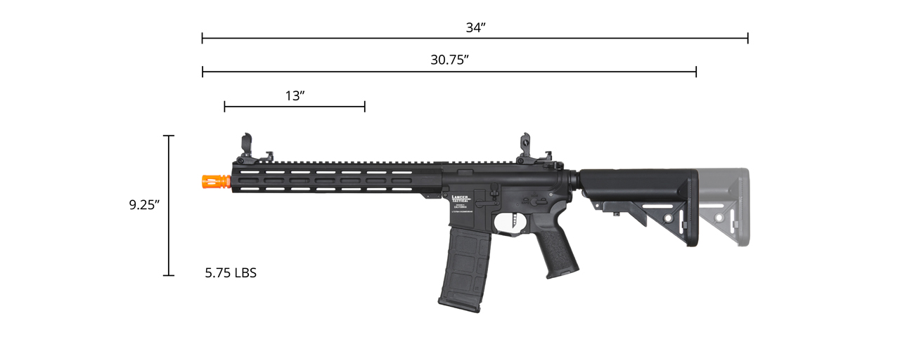 Lancer Tactical Viking 13" M-LOK Proline Series M4 Airsoft Rifle w/ Crane Stock (Color: Black)