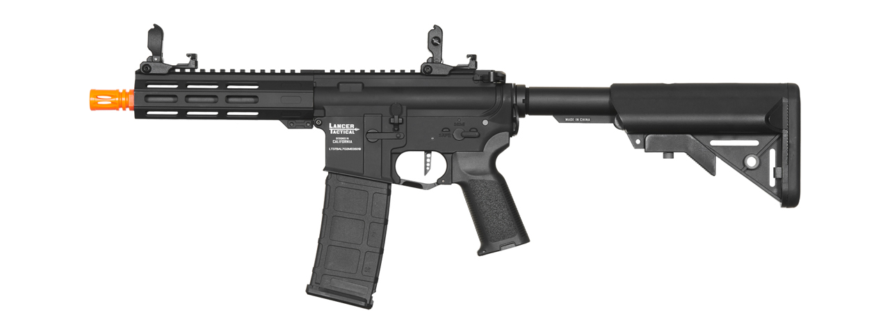 Lancer Tactical Viking 7" M-LOK Proline Series M4 Airsoft Rifle w/ Crane Stock (Color: Black) - Click Image to Close