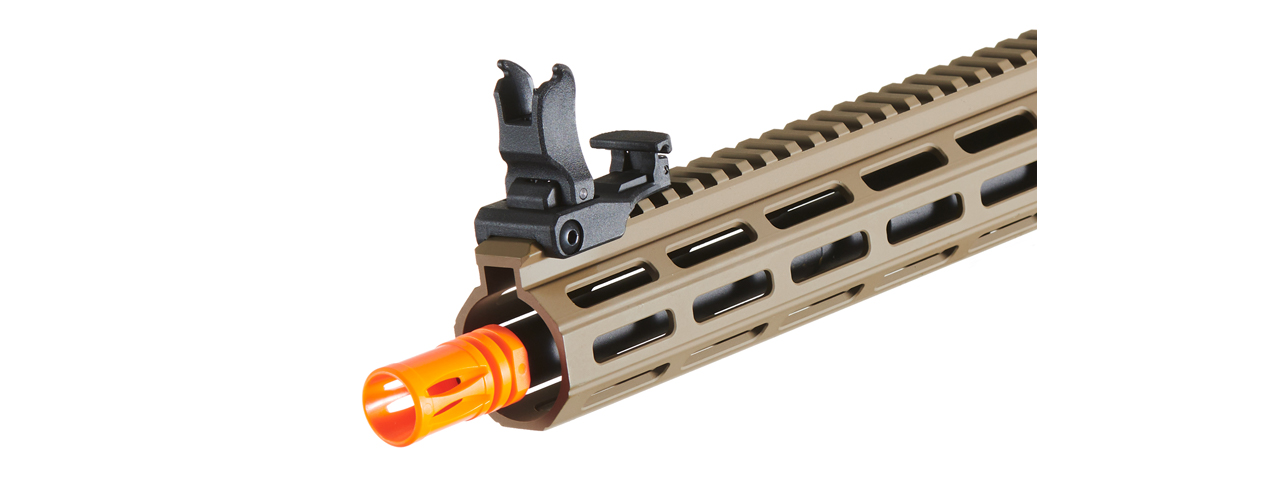 Lancer Tactical Viking 10" M-LOK Proline Series M4 Airsoft Rifle w/ Crane Stock (Color: FDE Upper Receiver & Black Lower)