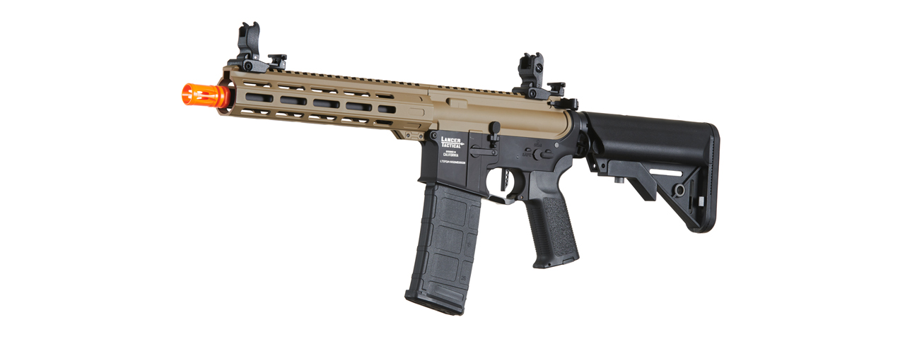 Lancer Tactical Viking 10" M-LOK Proline Series M4 Airsoft Rifle w/ Crane Stock (Color: FDE Upper Receiver & Black Lower)