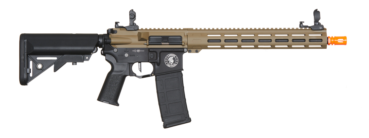 Lancer Tactical Viking 13" M-LOK Proline Series M4 Airsoft Rifle w/ Crane Stock (Color: FDE Upper Receiver & Black Lower)