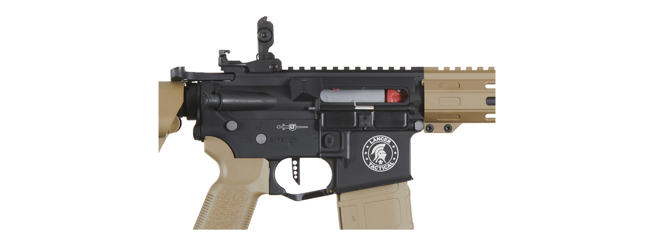 Lancer Tactical Viking 10" M-LOK Proline Series M4 Airsoft Rifle w/ Crane Stock (Color: Two-Tone) - Click Image to Close