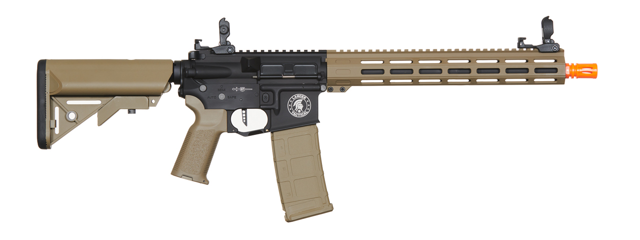 Lancer Tactical Viking 13" M-LOK Proline Series M4 Airsoft Rifle w/ Crane Stock (Color: Two-Tone) - Click Image to Close