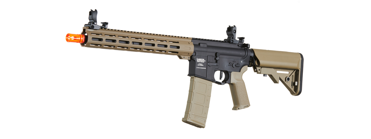 Lancer Tactical Viking 13" M-LOK Proline Series M4 Airsoft Rifle w/ Crane Stock (Color: Two-Tone) - Click Image to Close