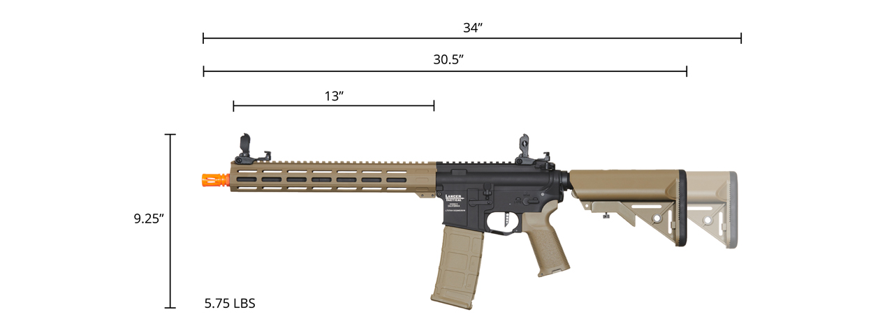 Lancer Tactical Viking 13" M-LOK Proline Series M4 Airsoft Rifle w/ Crane Stock (Color: Two-Tone)