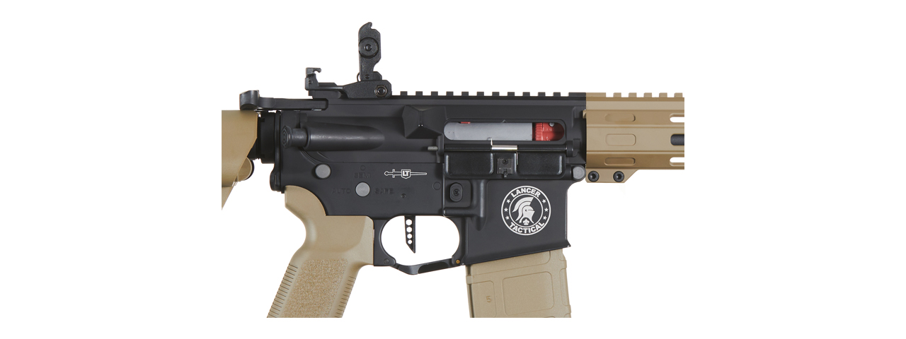 Lancer Tactical Viking 13" M-LOK Proline Series M4 Airsoft Rifle w/ Crane Stock (Color: Two-Tone) - Click Image to Close