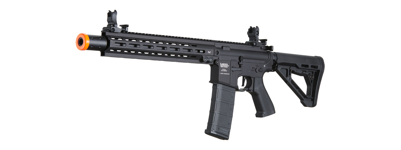 Lancer Tactical Blazer 13" M-LOK Proline Series M4 Airsoft Rifle with Delta Stock & Mock Suppressor (Color: Black)