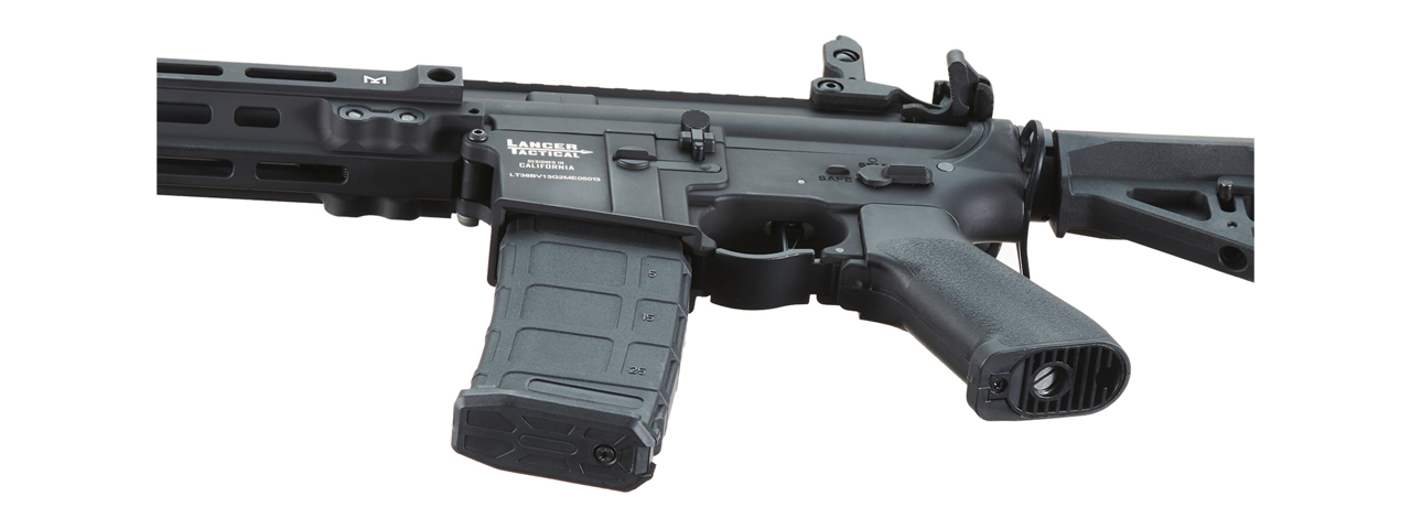 Lancer Tactical Blazer 7" M-LOK Proline Series M4 Airsoft Rifle w/ Delta Stock & Mock Suppressor (Color: Black)