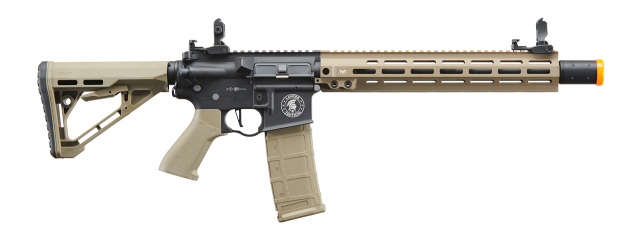 Lancer Tactical Blazer 13" M-LOK Proline Series M4 Airsoft Rifle with Delta Stock & Mock Suppressor (Color: Two-Tone)