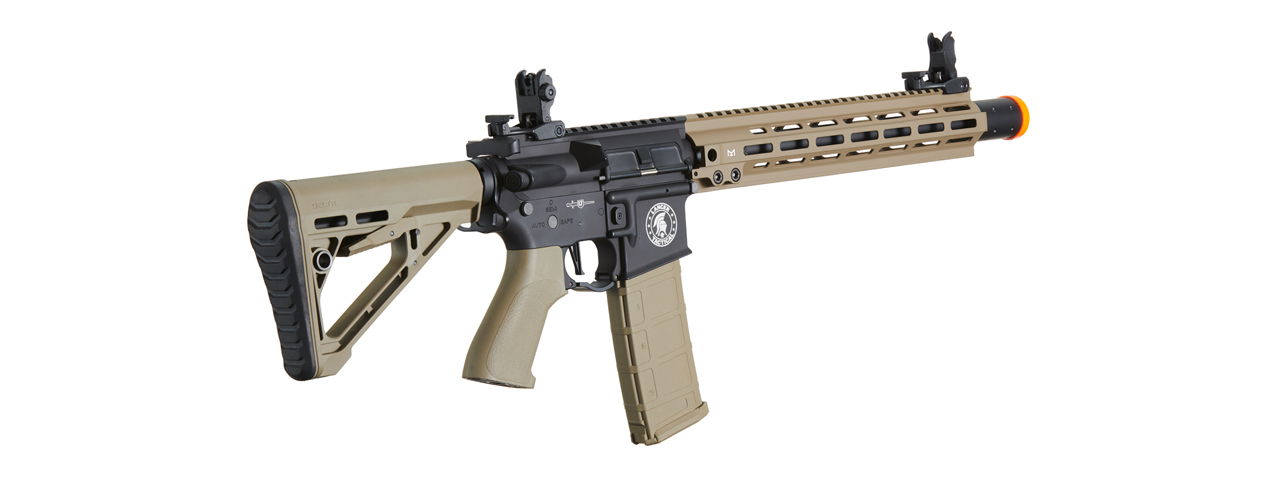 Lancer Tactical Blazer 13" M-LOK Proline Series M4 Airsoft Rifle with Delta Stock & Mock Suppressor (Color: Two-Tone)