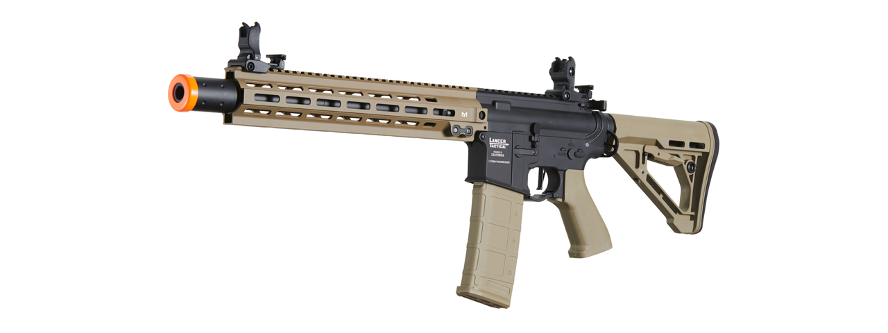 Lancer Tactical Blazer 13" M-LOK Proline Series M4 Airsoft Rifle with Delta Stock & Mock Suppressor (Color: Two-Tone)