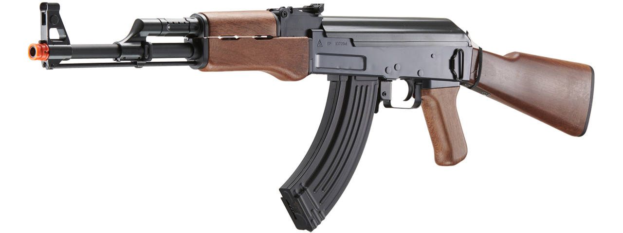 Lancer Tactical Airsoft Full Metal AK-47 AEG w/ Battery and Charger (Color: Black / Faux Wood) - Click Image to Close