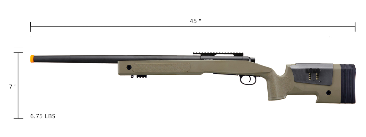 Lancer Tactical M40A3 Bolt Action Sniper Rifle (Color: Tan) - Click Image to Close
