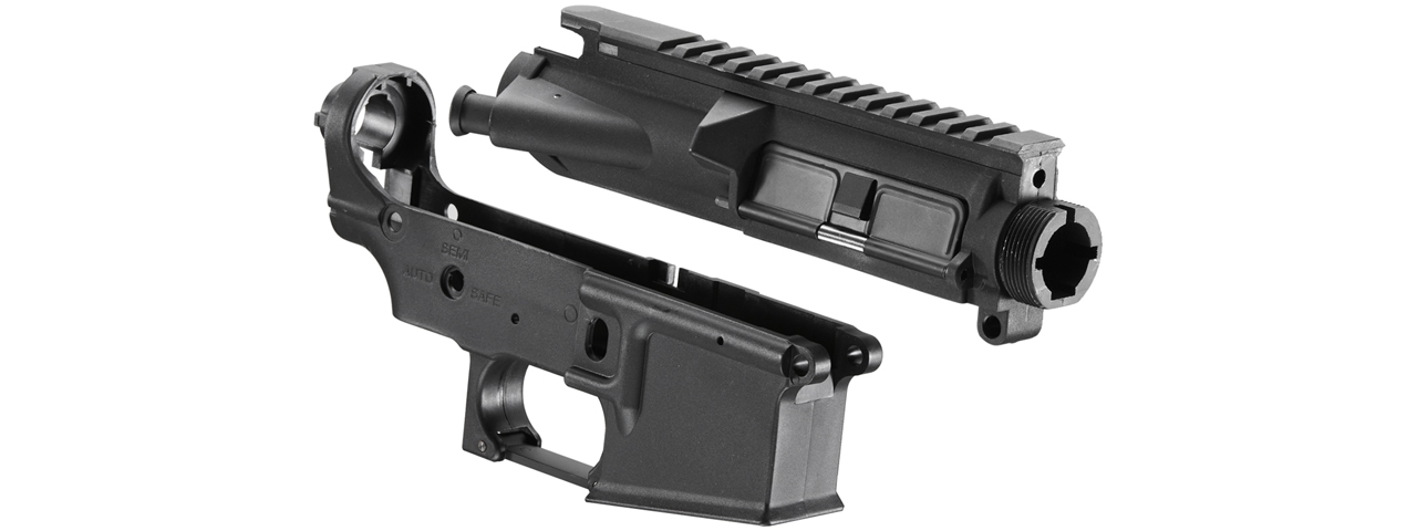 Lancer Tactical Polymer M4 Receiver Set for Airsoft AEGs (Color: Black)