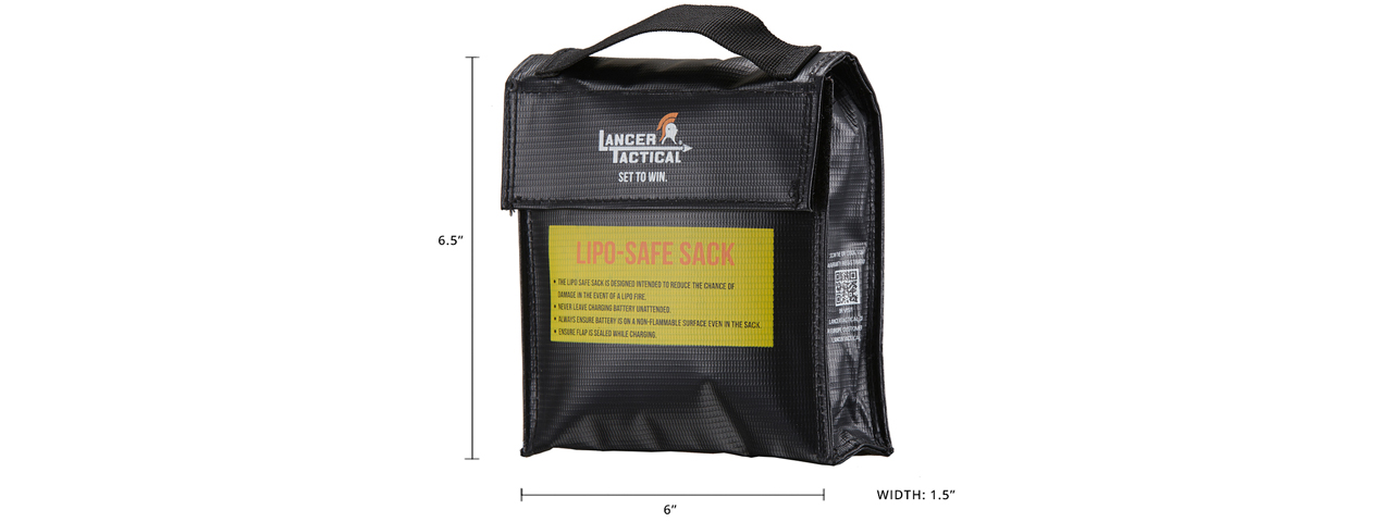 Lancer Tactical Large Lipo-Safe Charging Sack (Color: Black) - Click Image to Close