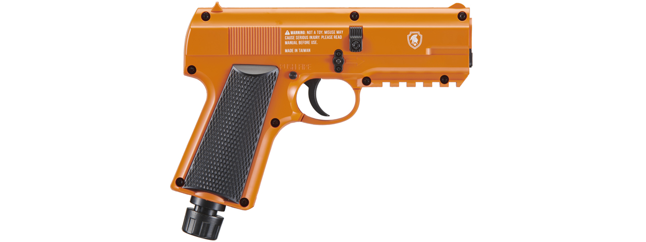 Lancer Defense Hornet .43 Cal CO2 Powered Less Lethal Defense Pistol *Full Set* (Color: Orange / Black) - Click Image to Close