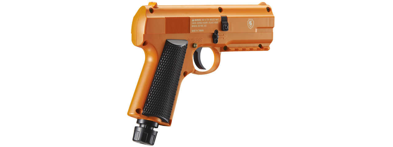 Lancer Defense Hornet .43 Cal CO2 Powered Less Lethal Defense Pistol *Full Set* (Color: Orange / Black) - Click Image to Close