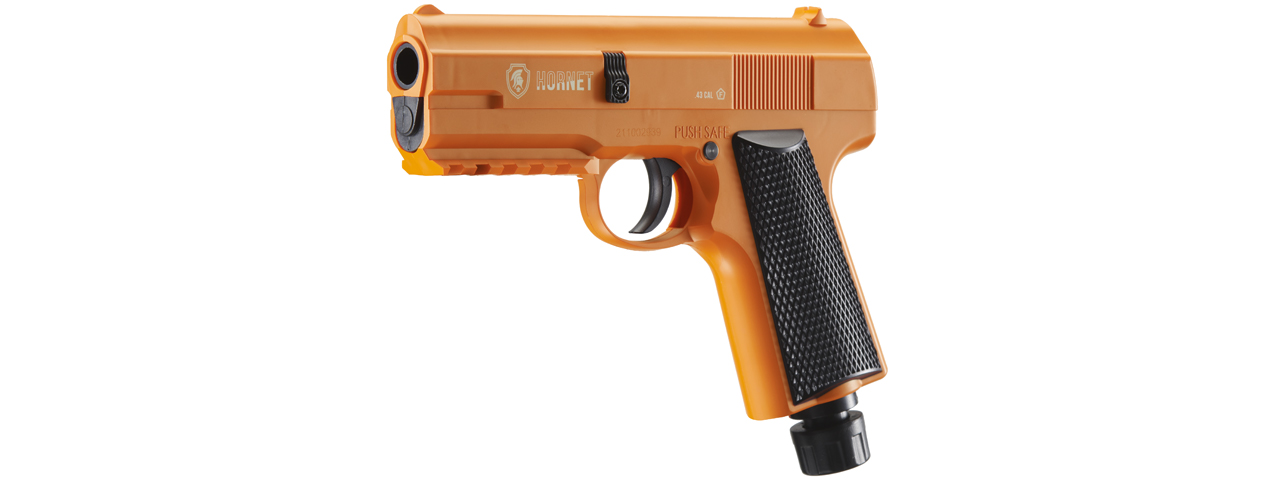 Lancer Defense Hornet .43 Cal CO2 Powered Less Lethal Defense Pistol *Full Set* (Color: Orange / Black) - Click Image to Close