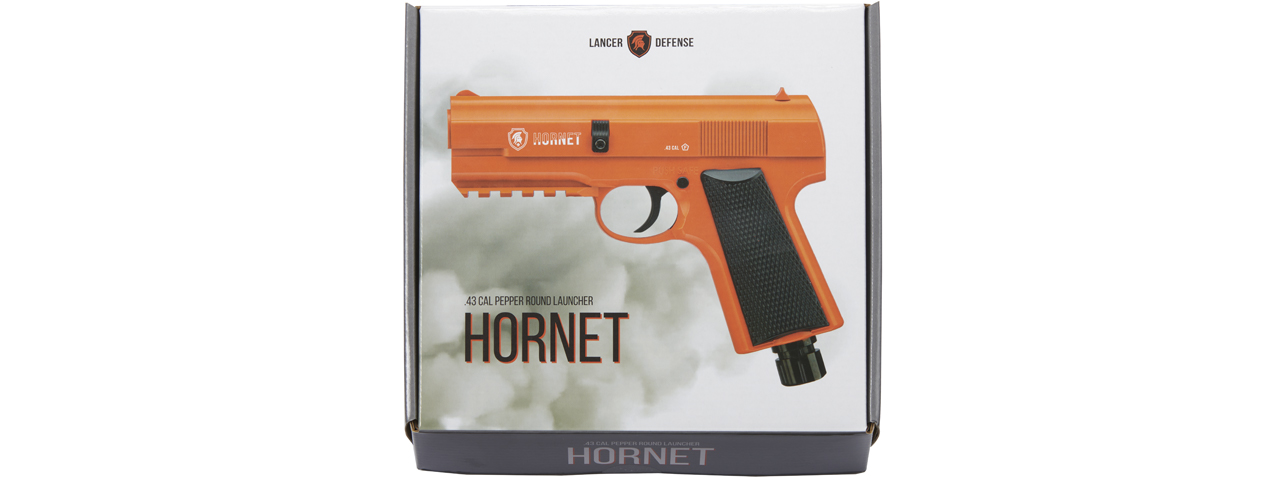 Lancer Defense Hornet .43 Cal CO2 Powered Less Lethal Defense Pistol *Full Set* (Color: Orange / Black) - Click Image to Close