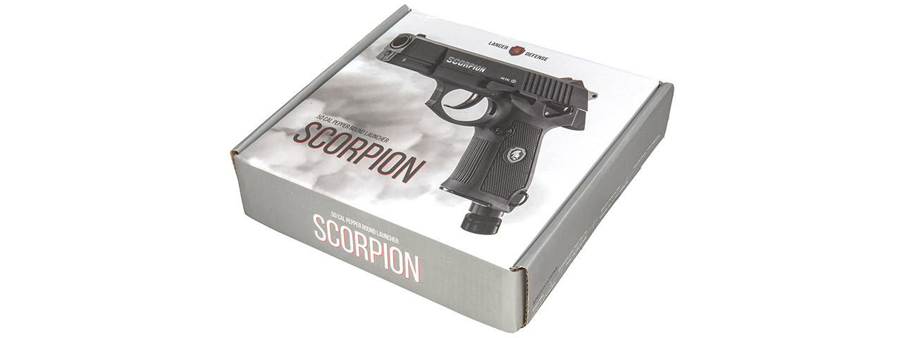 Lancer Defense Scorpion .50 Cal CO2 Powered Less Lethal Defense Pistol *Full Set* (Color: Black) - Click Image to Close