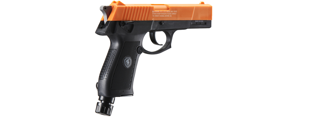 Lancer Defense Scorpion .50 Cal CO2 Powered Less Lethal Defense Pistol *Full Set* (Color: Orange / Black) - Click Image to Close