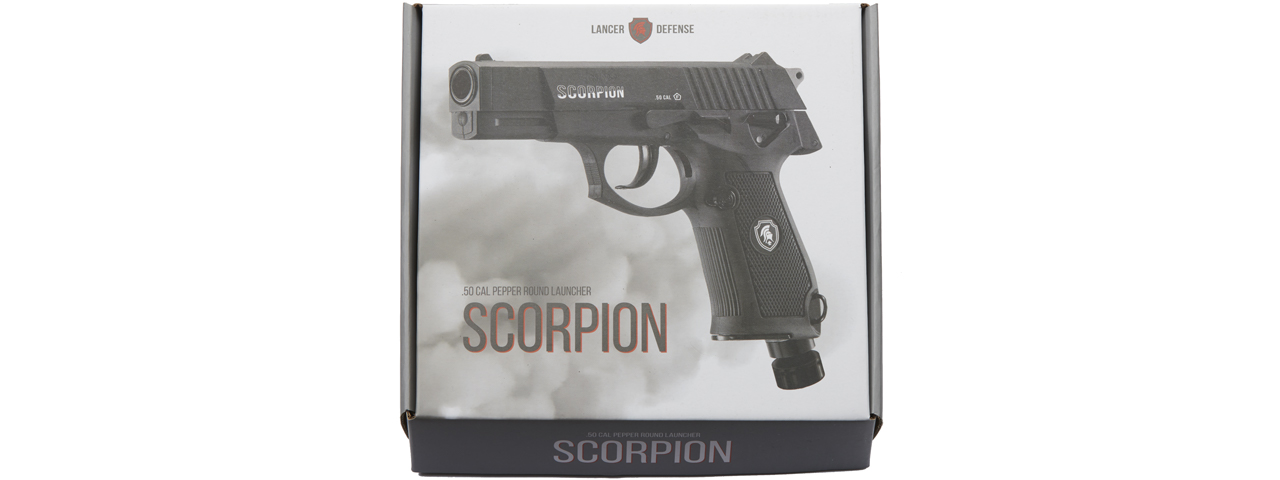 Lancer Defense Scorpion .50 Cal CO2 Powered Less Lethal Defense Pistol *Full Set* (Color: Orange / Black) - Click Image to Close