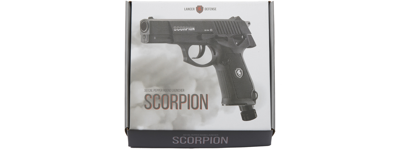 Lancer Defense Scorpion .50 Cal CO2 Powered Less Lethal Defense Pistol *Full Set* (Color: Orange / Black)