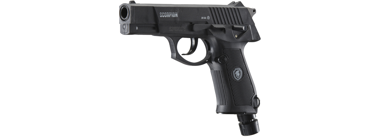 Lancer Defense Scorpion .50 Cal CO2 Powered Less Lethal Defense Pistol *Pistol Only* (Color: Black) - Click Image to Close