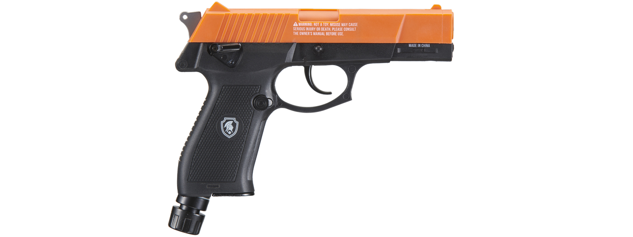 Lancer Defense Scorpion .50 Cal CO2 Powered Less Lethal Defense Pistol *Pistol Only* (Color: Orange / Black) - Click Image to Close