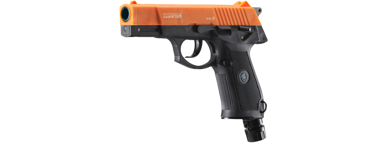 Lancer Defense Scorpion .50 Cal CO2 Powered Less Lethal Defense Pistol *Pistol Only* (Color: Orange / Black) - Click Image to Close