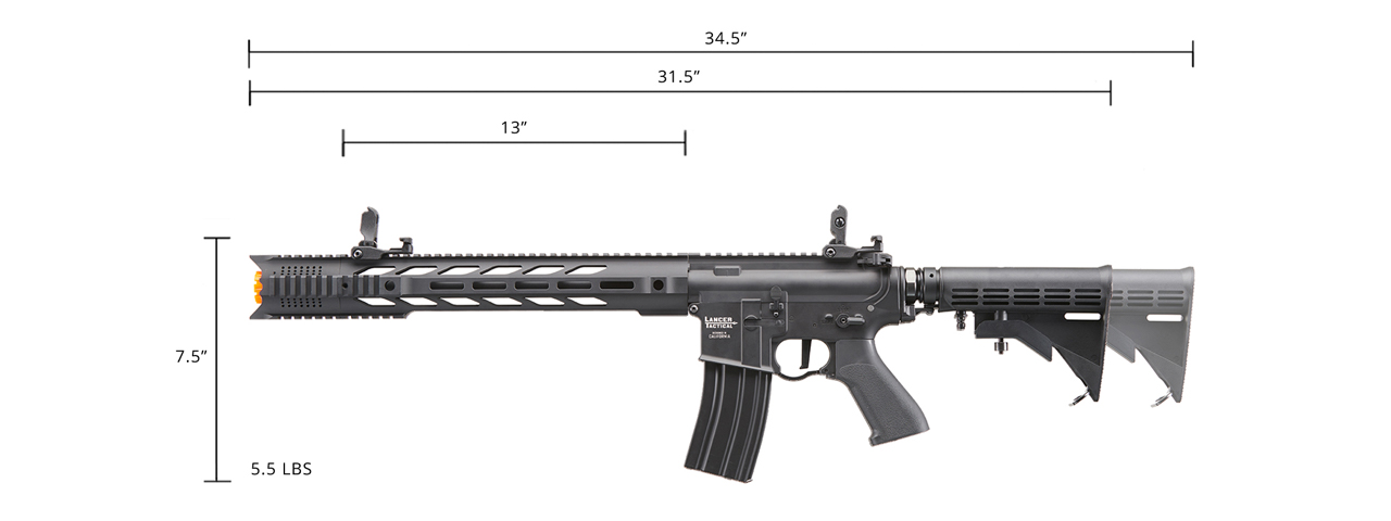 Lancer Tactical Full Metal Legion HPA SPR Interceptor M4 Airsoft Rifle w/ External Tank (Color: Black) - "Semi-Auto Only"