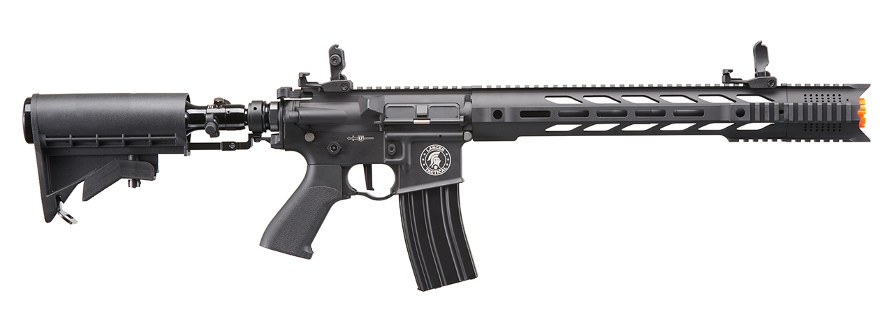 Lancer Tactical Full Metal Legion HPA M4 SPR Interceptor Airsoft Rifle w/ Stock Mounted Tank (Color: Black) - "Semi-Auto Only" - Click Image to Close