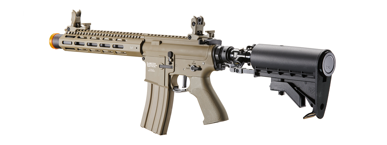 Lancer Tactical Full Metal Legion HPA 10" M-LOK M4 Airsoft Rifle w/ Stock Mounted Tank (Color: Tan)