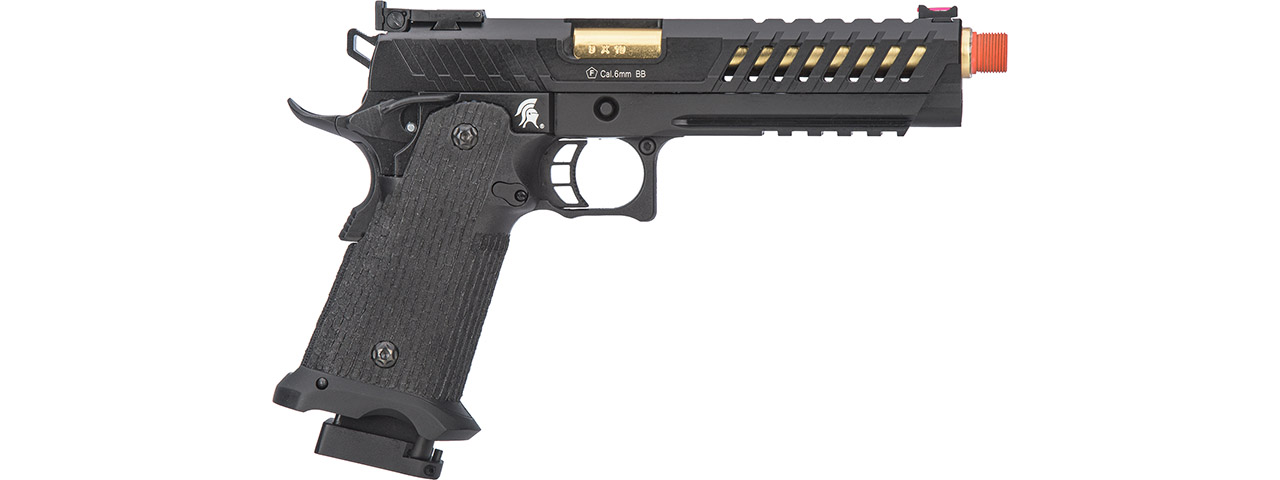 Lancer Tactical Knightshade Gold Barrel Hi-Capa Gas Blowback Airsoft Pistol (Color: Black & Gold)