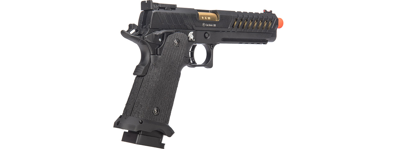 Lancer Tactical Knightshade Gold Barrel Hi-Capa Gas Blowback Airsoft Pistol (Color: Black & Gold)